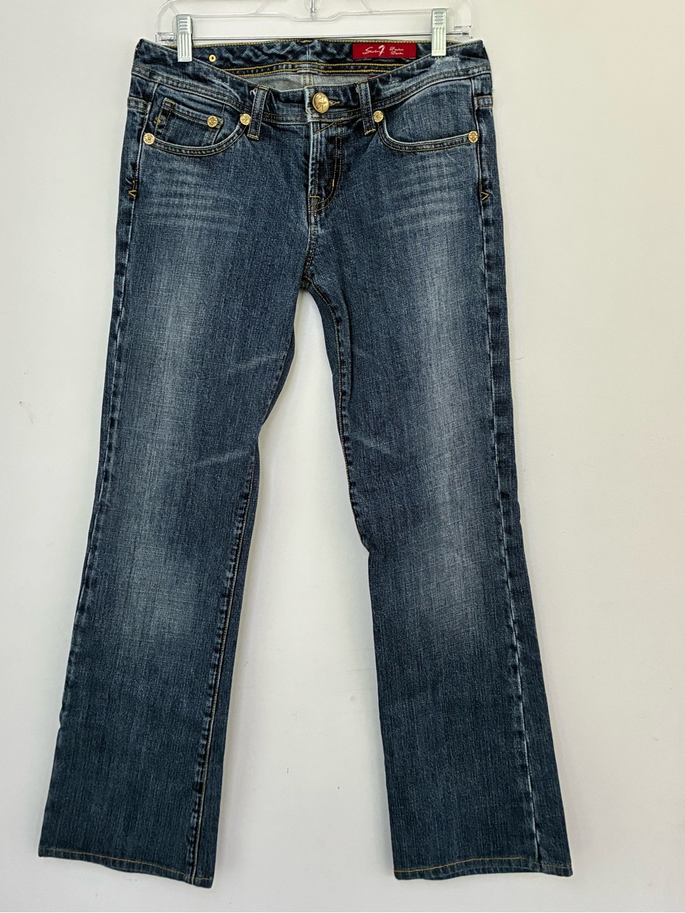 Seven7 Women's Boot Cut Jeans in Dark Blue Wash